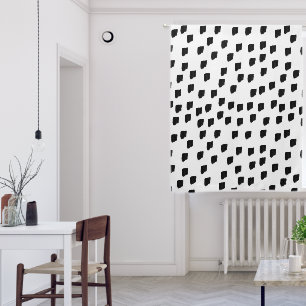 Black & White Watercolor Brushstroke Blackout Curtains