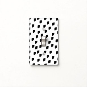 Black & White Watercolor Brushstroke Light Switch Cover