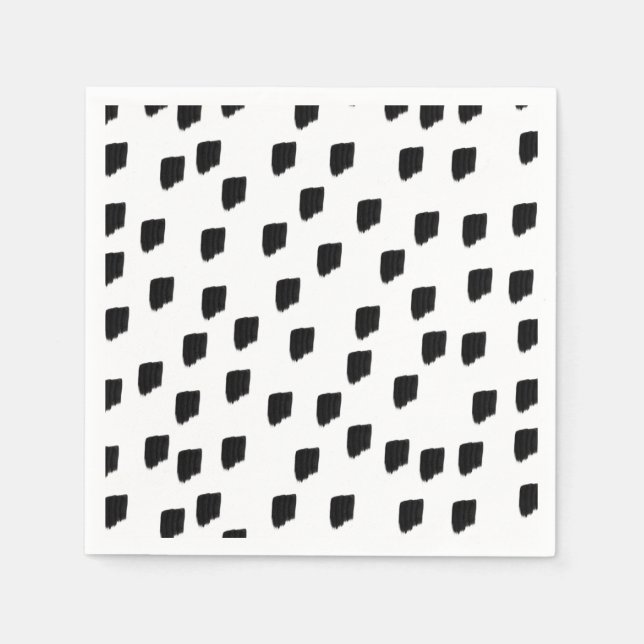 Black & White Watercolor Brushstroke Napkins (Front)