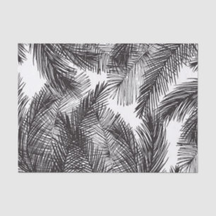 Black white watercolor hand painted palm trees tissue paper
