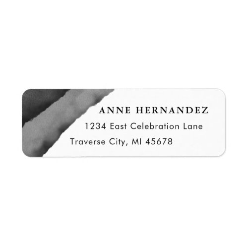 Black  White Watercolor Modern Label