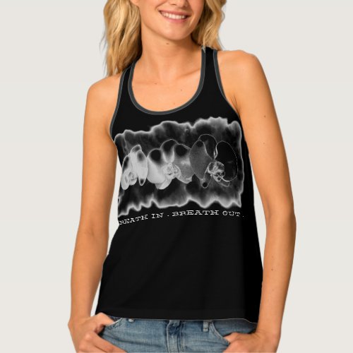 Black White watercolor Orchids just breathe All_ Tank Top