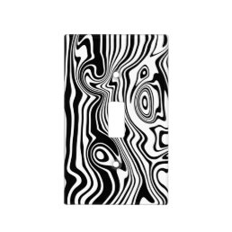 Black White Waves Light Switch Cover Choose Colors