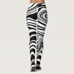 Black White Waves Striped Leggings - Choose Colors<br><div class="desc">Custom Colors - Abstract Warped Black and White Waves Stripe Leggings - or Choose / add your favorite background colors ! by MIGNED</div>