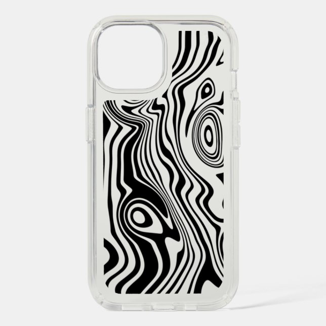 Black White Wavy Striped iPhone Case (Front)