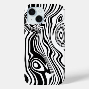 Black White Wavy Striped iPhone Case Choose Color