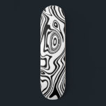 Black White Wavy Striped Skateboard Choose Colors<br><div class="desc">Custom Colors - Abstract Warped Black and White Wavy Striped Skateboard - Customizable - or Choose / add your favorite background color ! MIGNED Design</div>