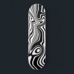 Black White Wavy Striped Skateboard Custom Color<br><div class="desc">Custom Colors - Abstract Warped Black and White Waves Stripe Skateboards - Customizable - or Choose / add your favorite background color ! MIGNED Design</div>