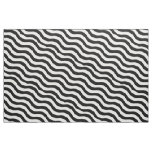 Black White Wavy Stripes Fabric