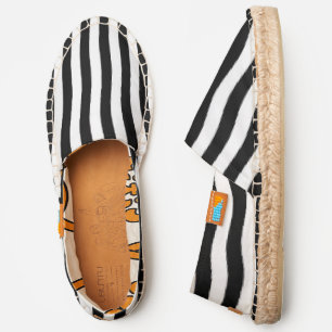 Black White Wavy Stripes For Him Slip On Espadrilles