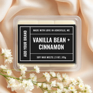 Black White Wax Melt Minimalist Modern 3x2" Label