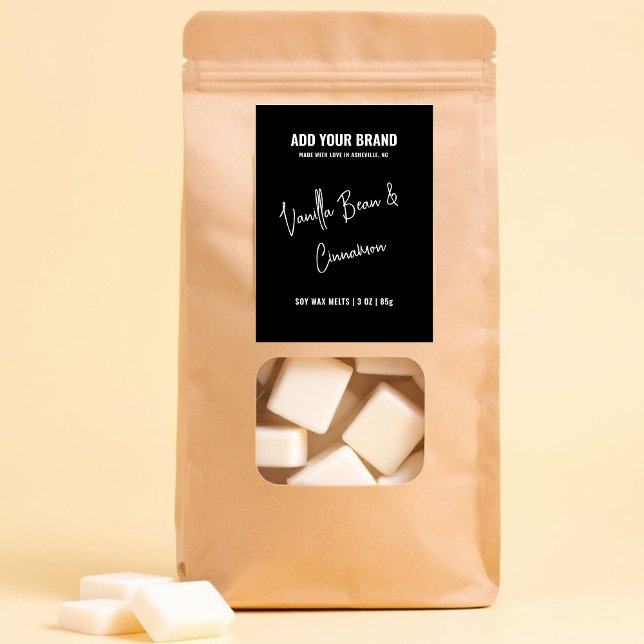 Black White Wax Melt Minimalist Modern 3x2" Label  (Creator Uploaded)