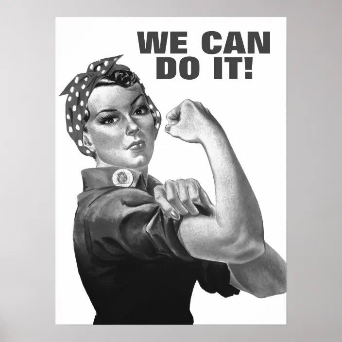Black White We Can Do It World War Ii Propaganda Poster Zazzle Com