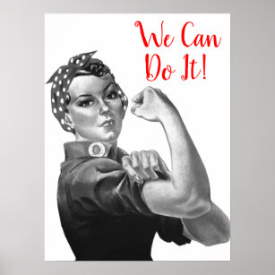 Black White We Can Do It World War II Propaganda Poster