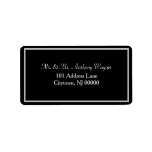 Black White Wedding Address Labels
