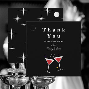 Black & White Wedding Celebration Wine Bottle Tags