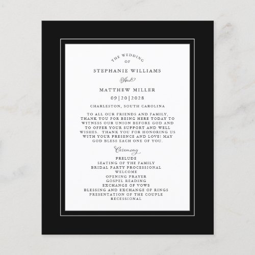 Black  White Wedding Ceremony Chic Budget Program