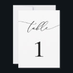 Black & White Wedding/Event Table Number<br><div class="desc">(**PLEASE NOTE: To order,  simply adjust your table number (and name/date) and add each number to your cart separately. Then check out once you are finished.) Beautiful,  elegant,  modern and minimalist,  table number card. Fully customizable with your names (or Event Name) and Date.</div>