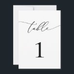 Black & White Wedding/Event Table Number<br><div class="desc">(**PLEASE NOTE: To order,  simply adjust your table number (and name/date) and add each number to your cart separately. Then check out once you are finished.) Beautiful,  elegant,  modern and minimalist,  table number card. Fully customizable with your names (or Event Name) and Date.</div>