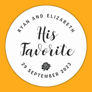 Black & White wedding favor labels & Stickers
