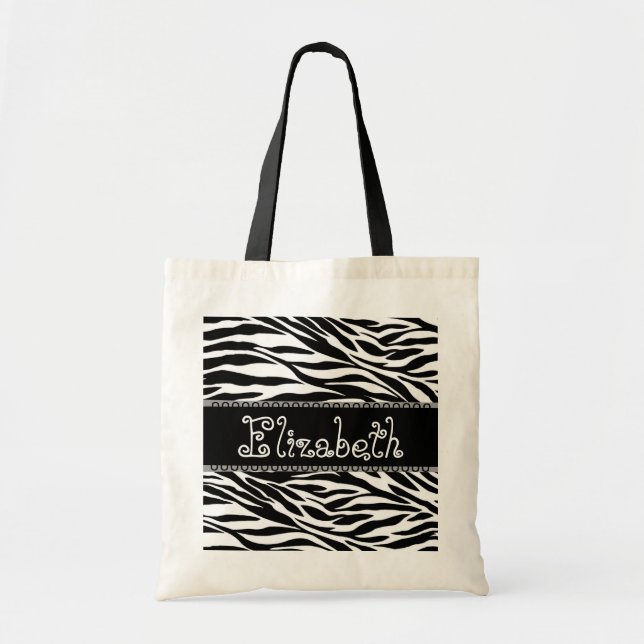 Black & White Wedding Favor Zebra Bridesmaid Bag (Front)