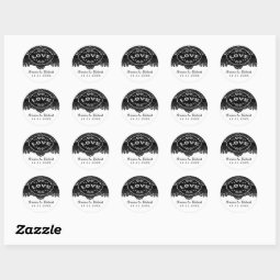 Black &amp; White Wedding Gothic LOVE Envelope Label | Zazzle