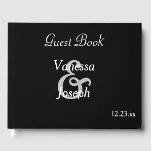 Black White Wedding Guest Book
