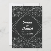 Black & White Wedding Invitation 