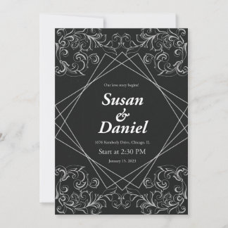 Black & White Wedding Invitation 