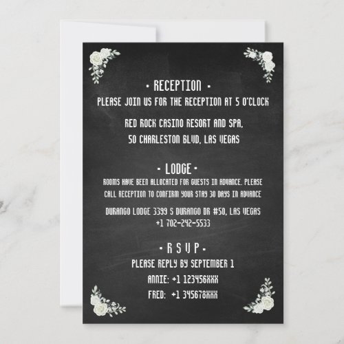 Black  White Wedding Invitation