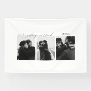 Black & White Wedding Invitation Banner – Romantic