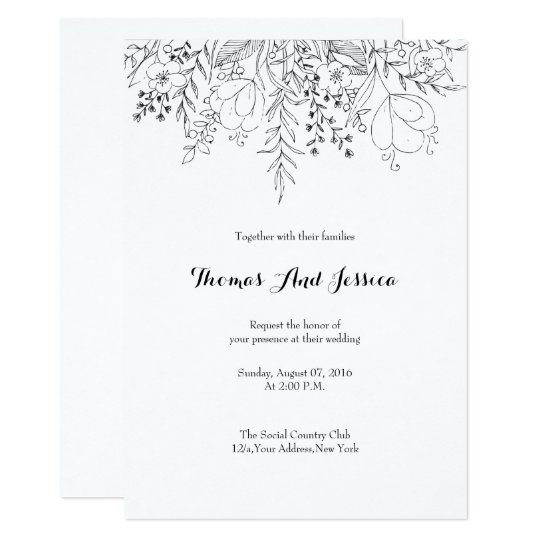 Black & White Wedding Invitation Card Black & White Wedding Invitation Card