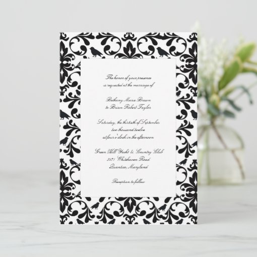 Black & White Wedding Invitations | Zazzle