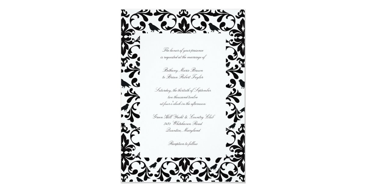 Black & White Wedding Invitations | Zazzle.com