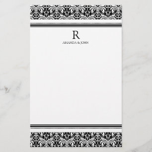 Black & White Wedding Monogram Stationery