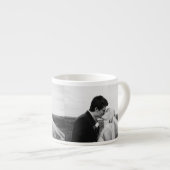 Black & White Wedding or 2 Photo Faux Panoramic Espresso Cup (Front Right)