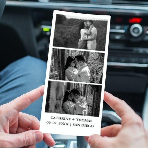 Black  White Wedding Photobooth overlay Card