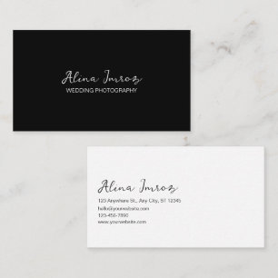 Black & White Wedding Photography Business Card