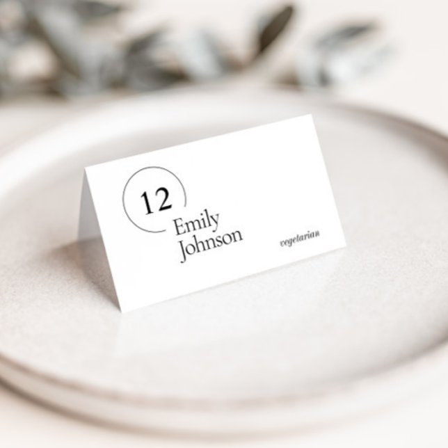 Black & White Wedding Place Cards With Meal Choice (Creator Uploaded)