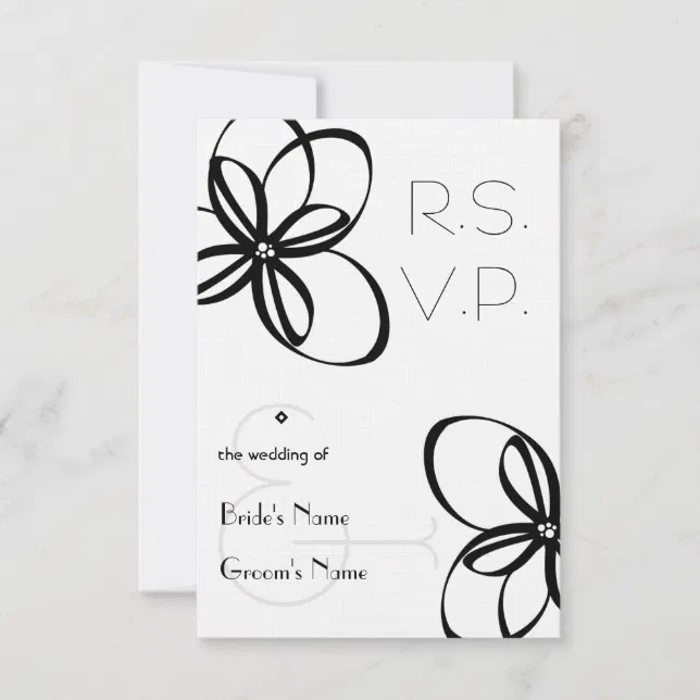 Black & White Wedding R.S.V.P. RSVP Card | Zazzle