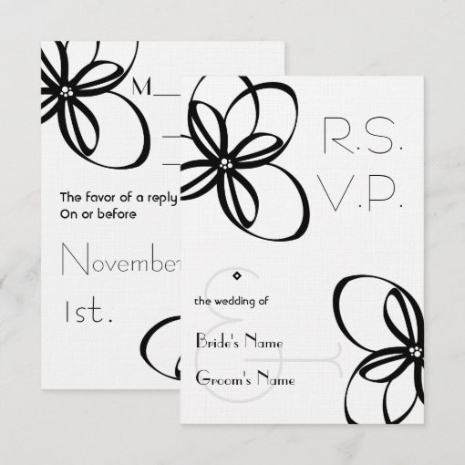 Black & White Wedding R.S.V.P. RSVP Card | Zazzle