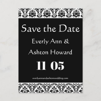 Black & White Wedding Save the Date  Invitation Postcard