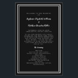 Black White Wedding Script Budget Ceremony Program<br><div class="desc">Elegant, minimalist black & white budget wedding ceremony program features a simple modern design with a double framed border in crisp white on a sophisticated black background. Traditional, classic wording provides timeless sophistication. Personalize wedding ceremony details for your guests in trendy script & lettering. The back of the card matches...</div>