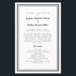 Black & White Wedding Script Chic Ceremony Program<br><div class="desc">Elegant, minimalist black & white wedding ceremony program features a simple modern design with a double framed border in black on a crisp white background. Traditional, classic wording provides timeless sophistication. Personalize wedding ceremony details for your guests in trendy black calligraphy lettering and script. The back of the card matches...</div>