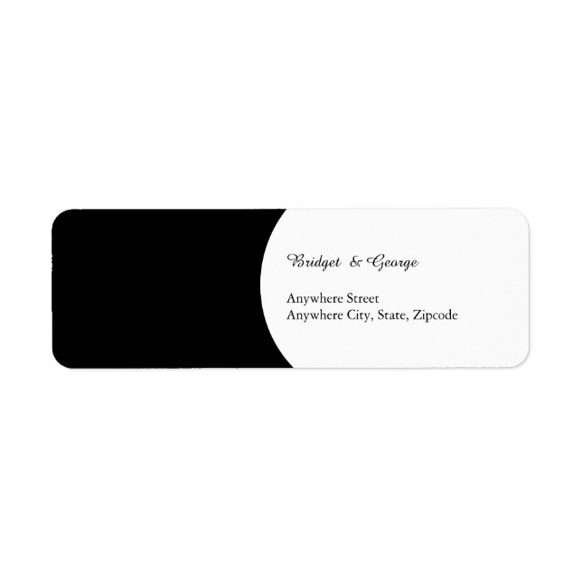black & white wedding script return address  label (Front)