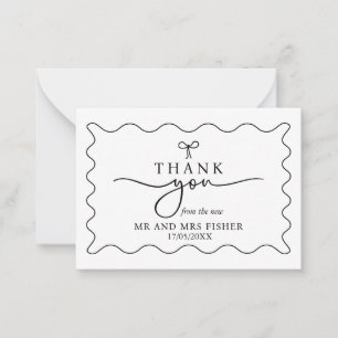 Black & White Wedding Thank You Card Monochrome