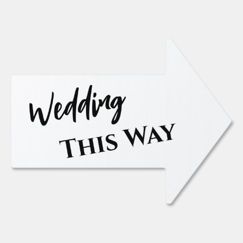 Black  White Wedding This Way Simple Arrow Sign