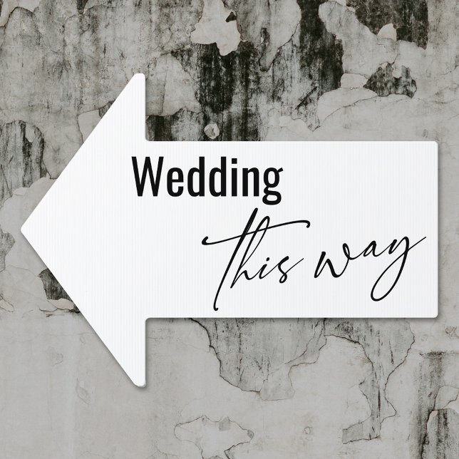 Black White Wedding This Way Simple Arrow Sign (Creator Uploaded)