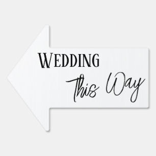 Black & White Wedding This Way Simple Arrow Sign