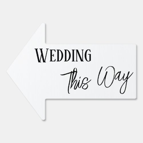 Black  White Wedding This Way Simple Arrow Sign